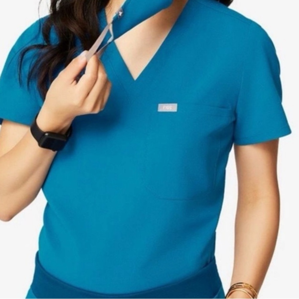 Figs Catarina Scrub Top, Alps Blue, Small